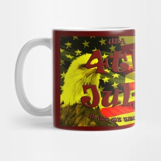 4th of July celebration retro bald eagle flag design Mug